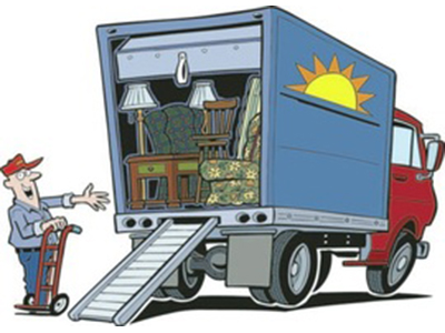 cartoon moving truck